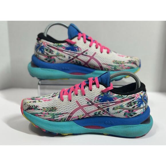 Asics Gel Nimbus 24 Womens 6 Color Injection Tropical Running Shoes 1012B284 - Picture 5 of 12